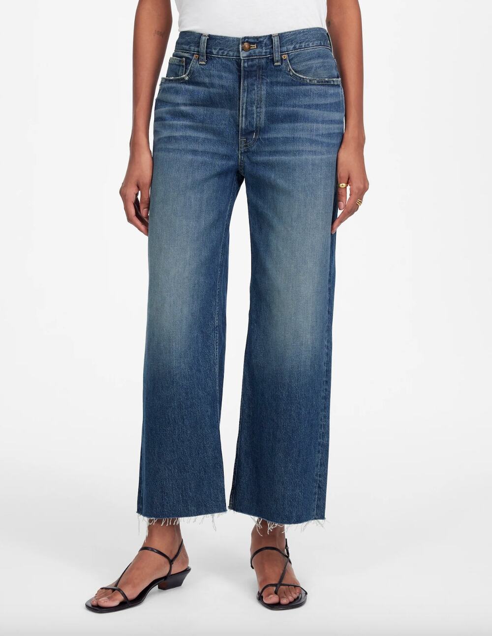 Madewell Petite Low Slung Baggy Crop Jean Croswell Wash Blue Relaxed US 30 P NWT
